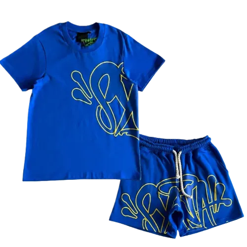 Syna World Summer Set Blue Yellow Tee and Shorts