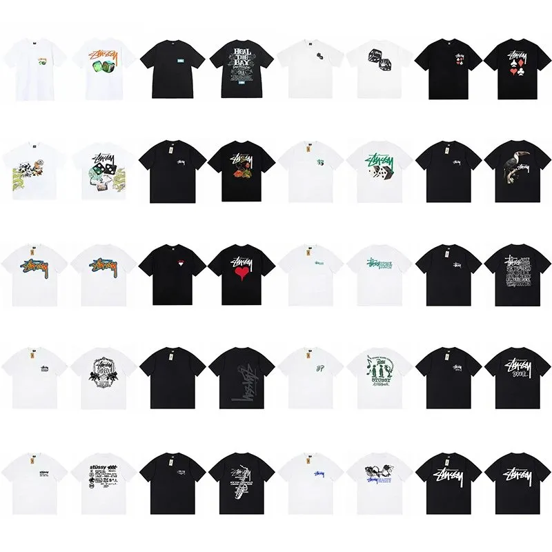 跨境外贸批发斯图西印花短袖T恤潮牌stussy休闲宽松打底衫男女ius (29)